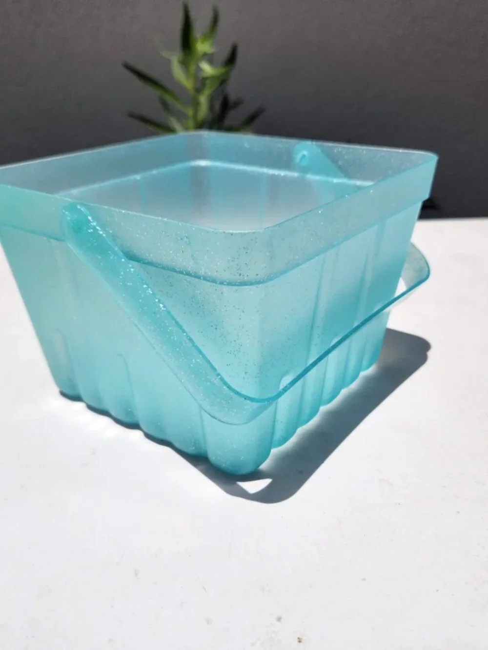 Set of 3 Baskets Basket Bundle with Handle Blue Green Sparkly Easter Basket Part